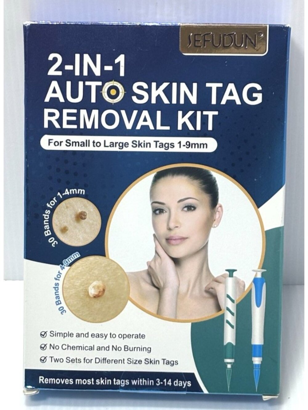 2-in-1 Auto Skin Tag Removal Kit - For Small to Large (1-9mm) - NEW